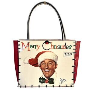 Handmade Bing Crosby Christmas Vinyl Record Tote Bag – Retro Holiday Purse